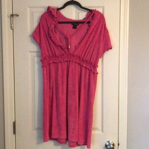 Pink terrycloth coverup